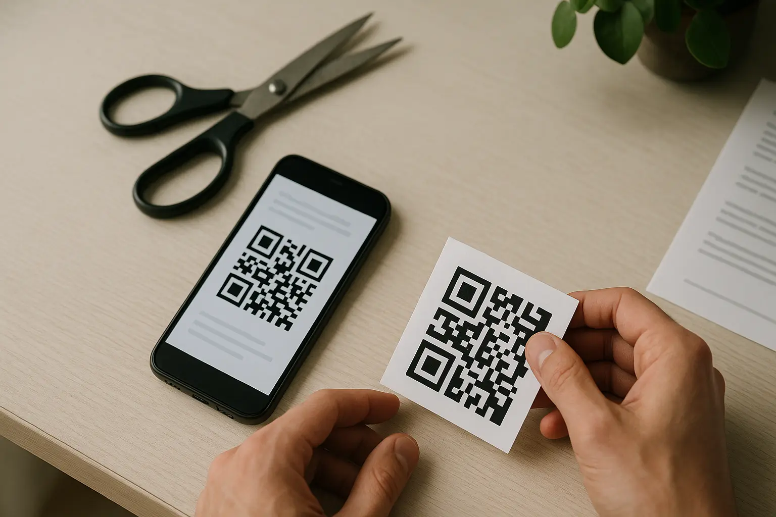 Trimmed QR code missing the white border next to an untrimmed version